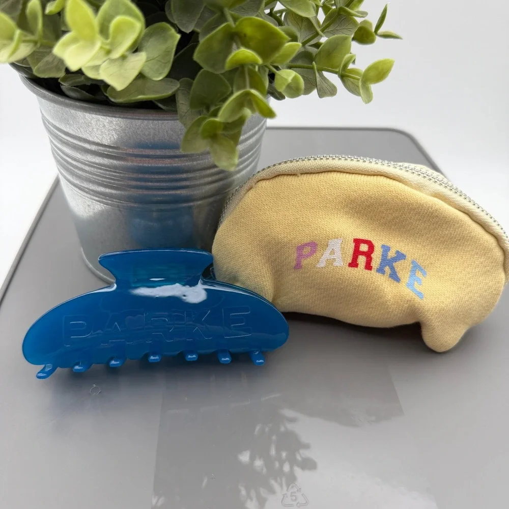 Parke Summerland Harbor Blue Claw Clip with Heritage Terry Pouch New
